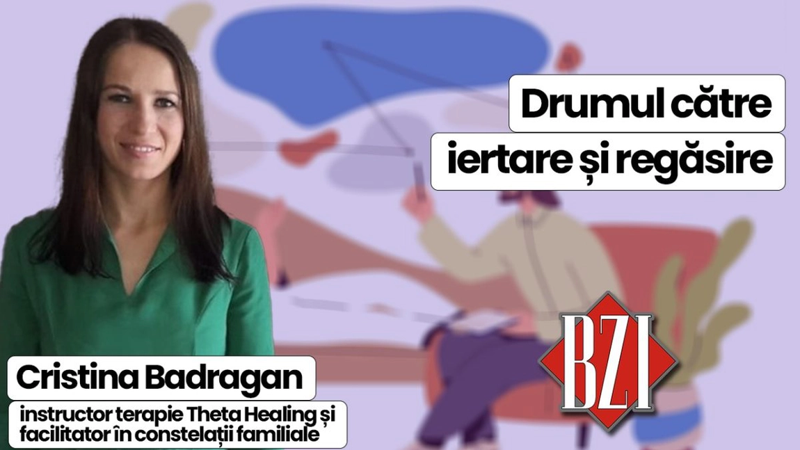 LIVE VIDEO - Iertarea, nu ca un simplu act de voință, ci ca un proces de vindecare holistică. Cristina Badragan, instructor terapie Theta Healing și facilitator în constelații familiale va vorbi despre drumul către iertare și regăsire