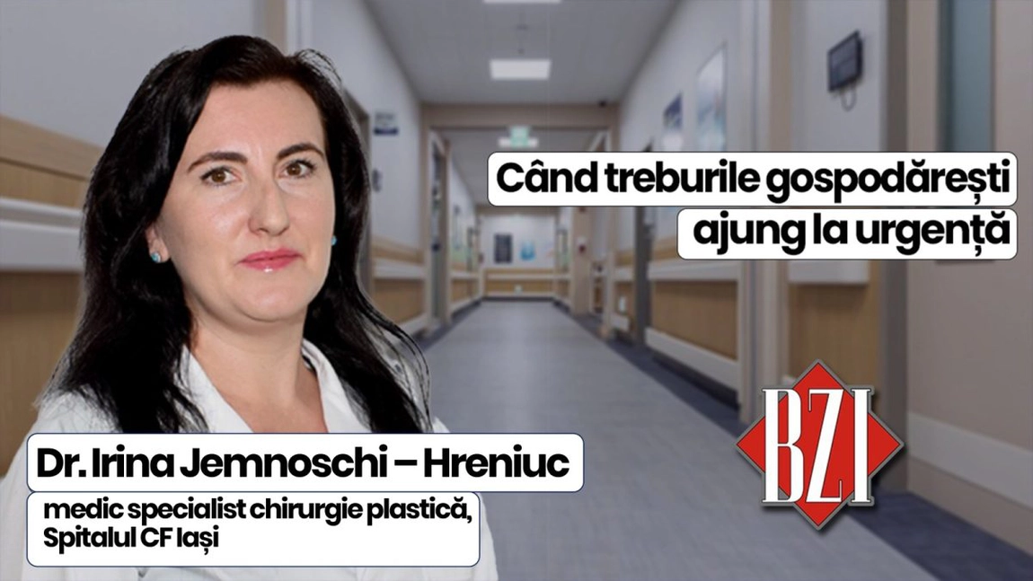 LIVE VIDEO - Dr. Irina Jemnoschi-Hreniuc, medic specialist chirurgie plastică, în cadrul Spitalului Căi Ferate Iași, discută în emisiunea de sănătate BZI LIVE despre accidentele casnice de dinaintea sărbătorilor pascale