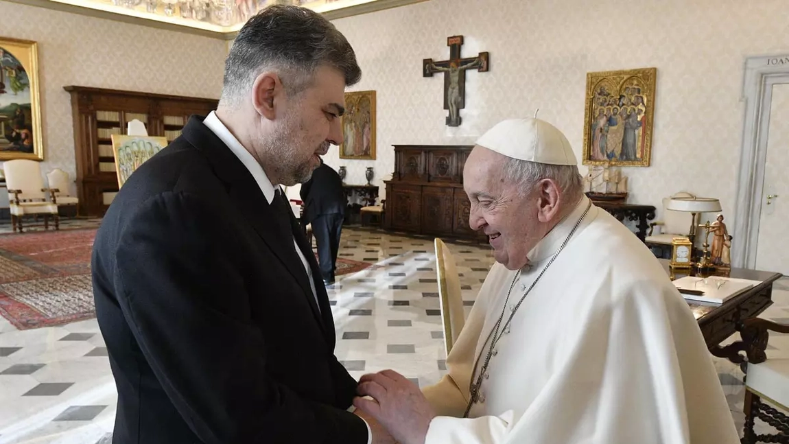 Ce i-a cerut Papa Francisc lui Marcel Ciolacu: „În mod special aceste două lucruri mi le-a cerut”
