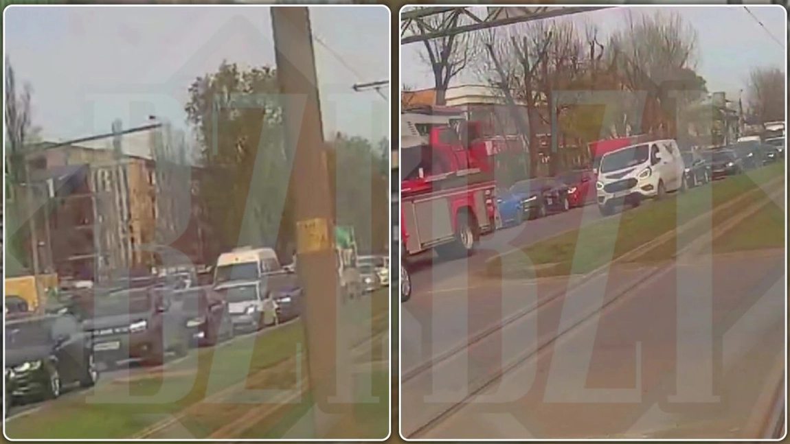 Situație incredibilă pe Calea Chișinăului! Mașinile și TIR-urile au ajuns pe liniile de tramvai pentru a putea face loc echipajelor de pompieri