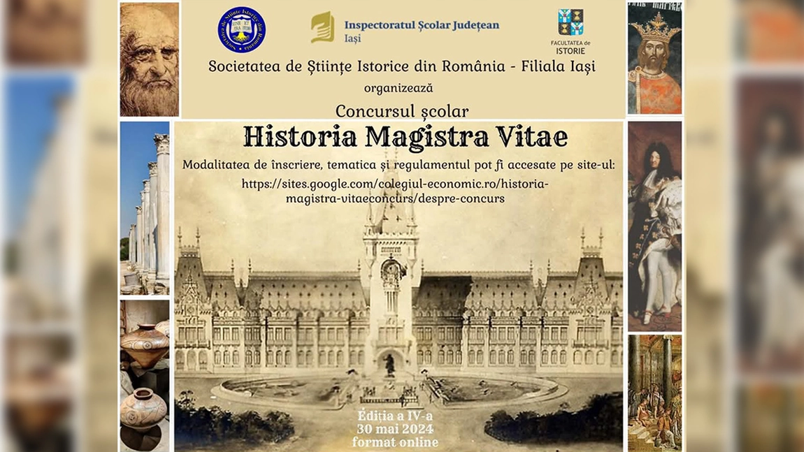 Elevii din România și Republica Moldova invitați să participe pe 22 mai 2025 la concursul online Historia Magistra Vitae, ediția a V-a