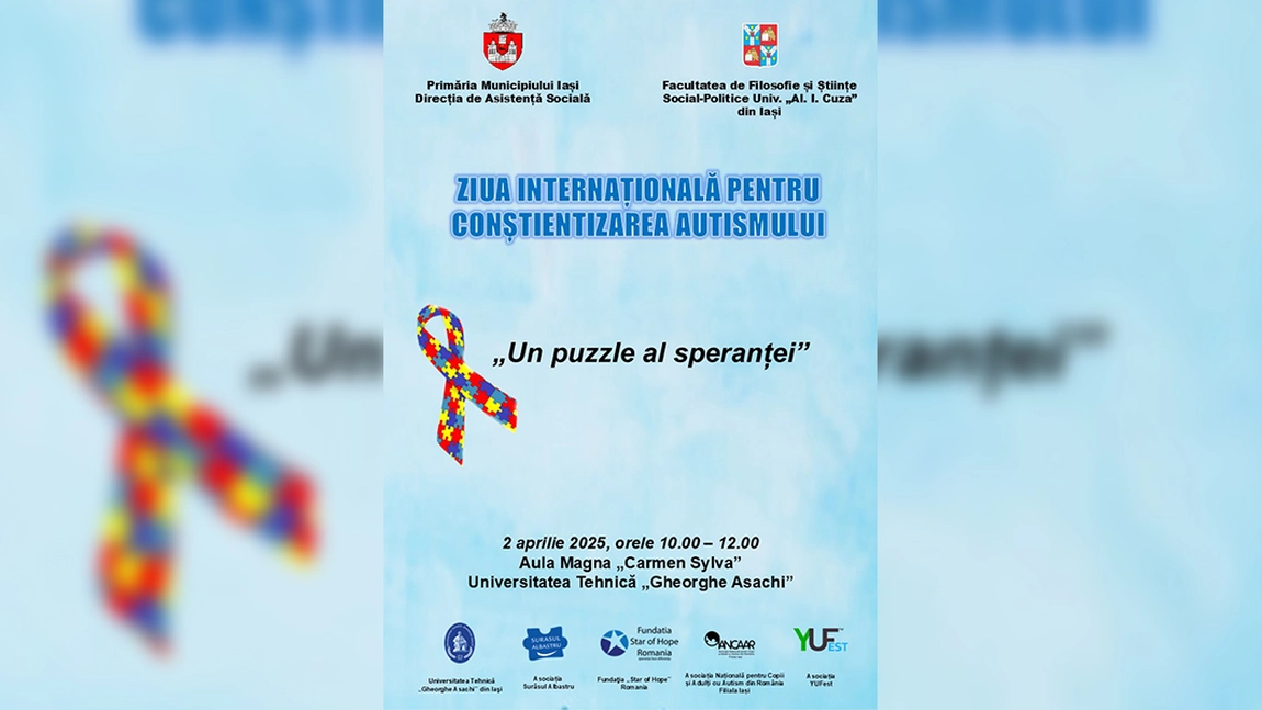 Dezbatere „Un puzzle al speranței” la Iași, cu ocazia Zilei Internaționale de Conștientizare a Autismului