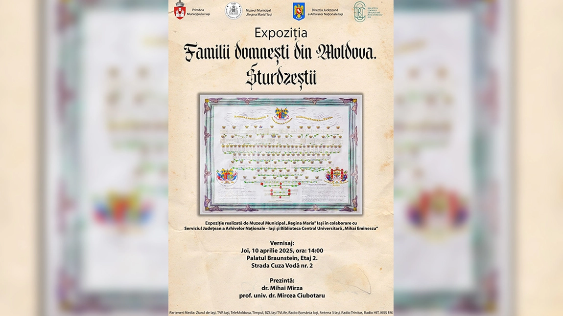 Eveniment de excepție la Iași! Se deschide expoziția „Familii boierești din Moldova. Sturdzeștii”
