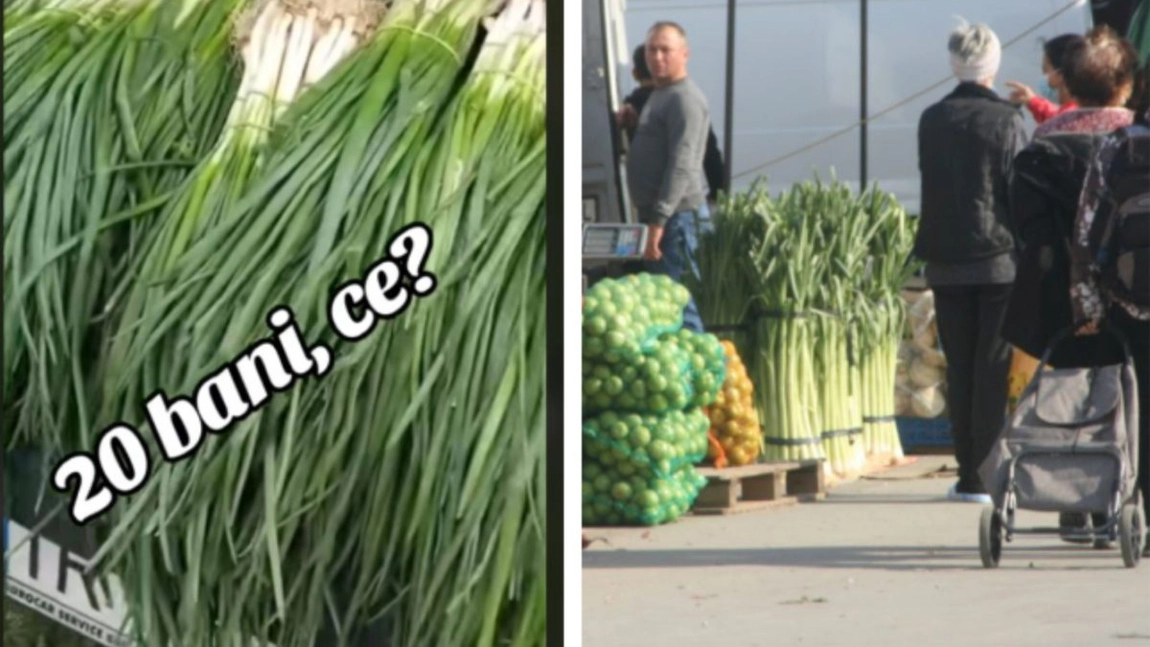 Un fermier a aruncat toată ceapa verde pe care nu a reușit să o vândă la târg. Despre ce cantitate e vorba și cât cerea pe legătură