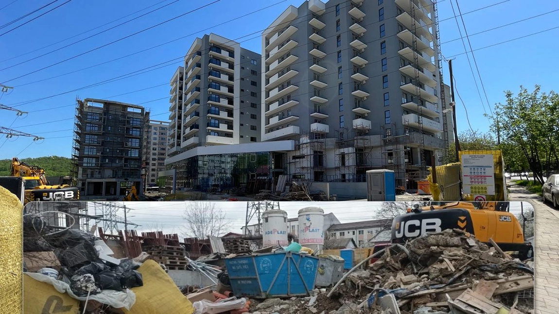 Dezvoltatorul imobiliar de la Adamant Towers, din Iași, amendat de Garda de Mediu cu 25.000 de lei. Mormane de gunoaie, depozitate lângă blocurile din Nicolina