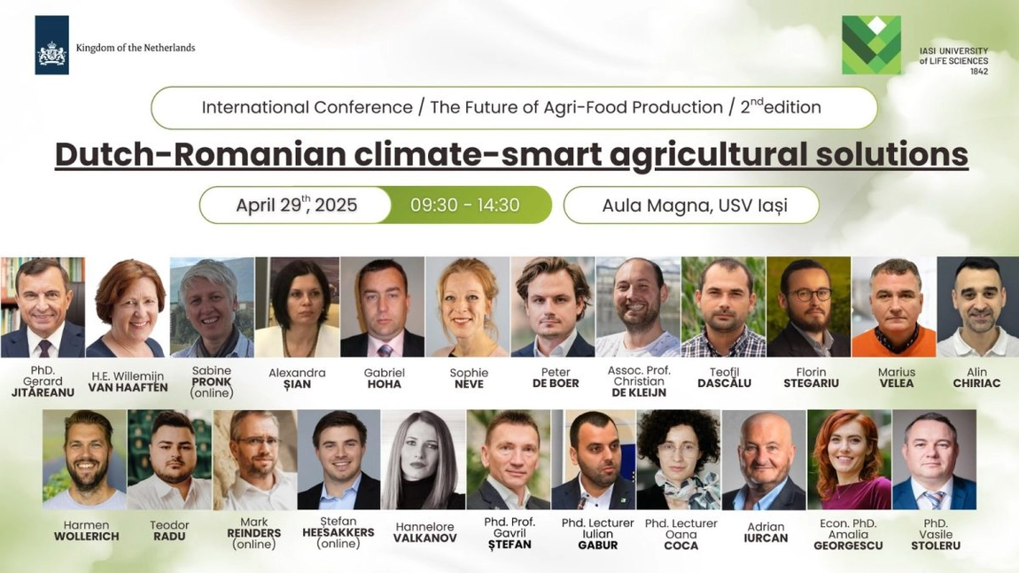A doua ediție a conferinței internaționale „Viitorul producției agroalimentare - Soluții agricole inteligente în contextul schimbărilor climatice”, la USV Iași
