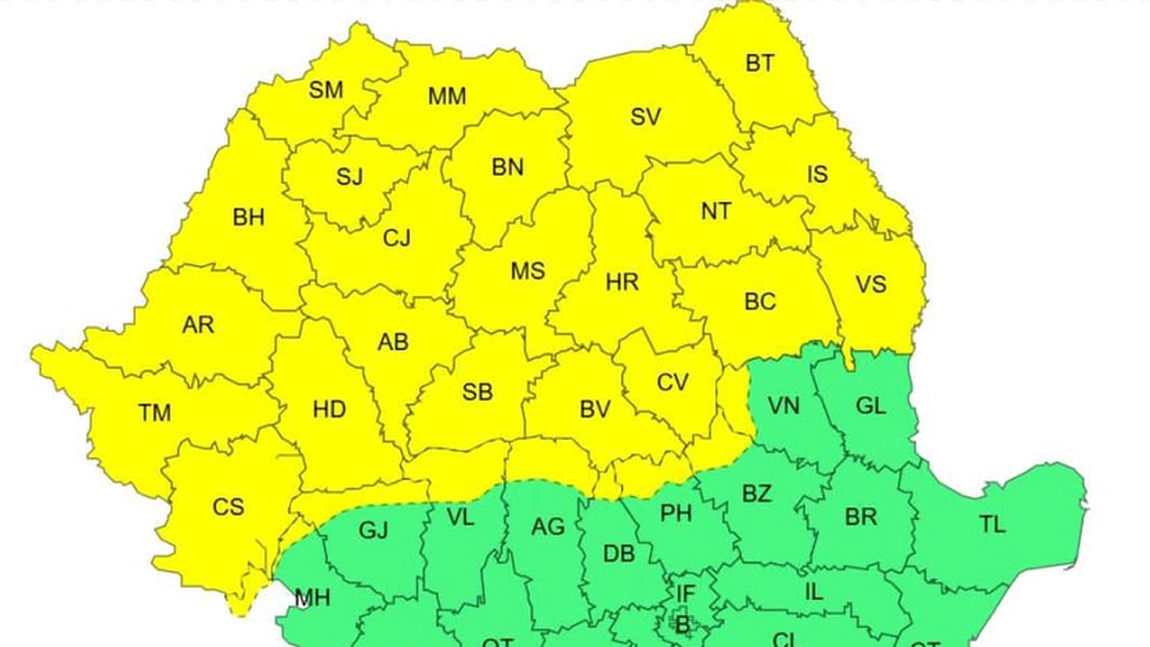 Răcire accentuată a vremii și precipitații mixte în zona montană, până marți dimineață