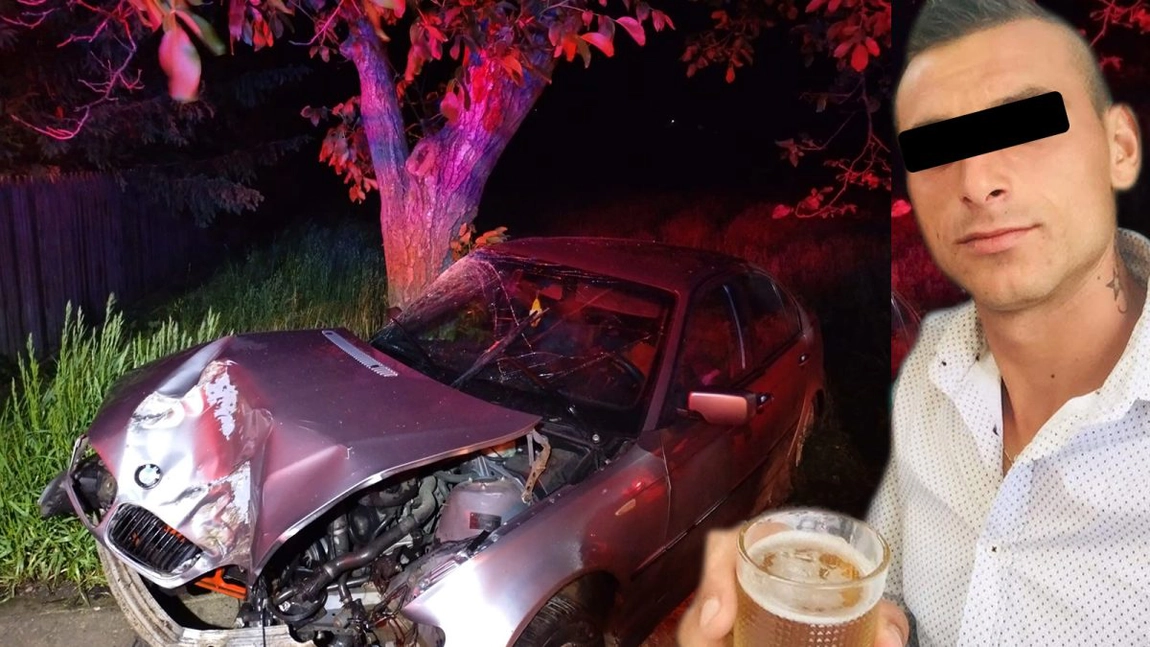 Florin Andronache, tânărul care s-a izbit cu BMW-ul de un copac în Iași, între viață și moarte din cauza vitezei mari