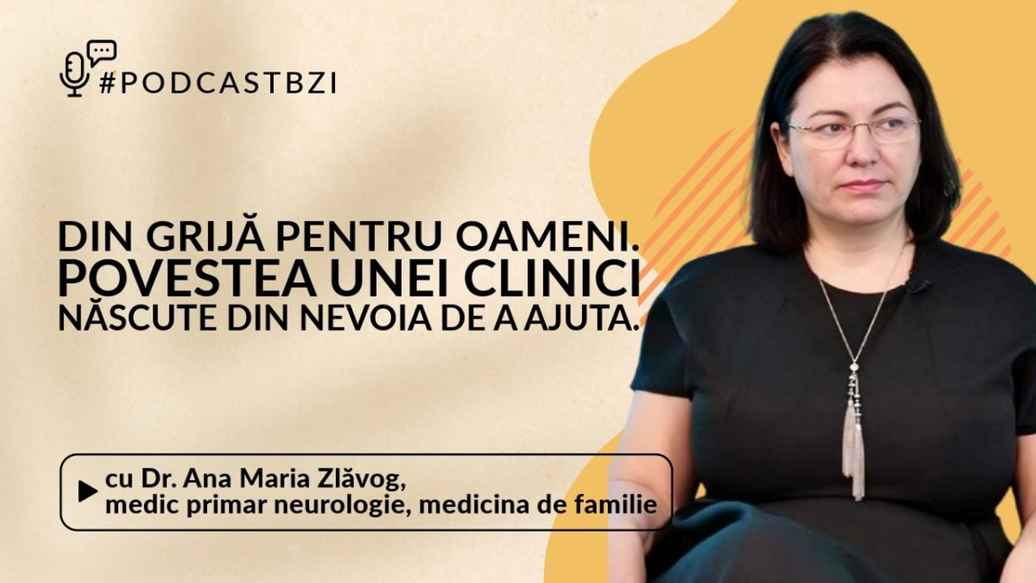 LIVE VIDEO - Sănătate cu suflet la #PodcastBZI. Povestea unei clinici care a transformat o comunitate izolată, în ediția din 9 mai 2025, ora 14:30, moderată de Irina Zaharia, împreună cu invitata dr. Ana Maria Zlăvog, medic primar neurologie și medicină de familie, fondatoarea AMAMED CLINICS