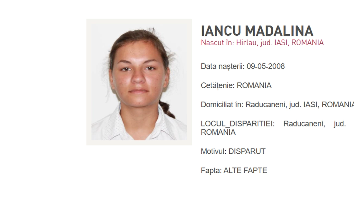 Ați văzut-o? O tânără în vârstă de 17 de ani a fost dată dispărută