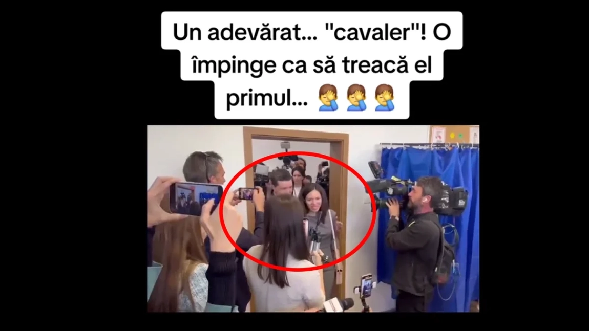 Nicușor Dan bădăranul își împinge concubina în secția de votare pentru a trece el primul! Dovadă de nesimțire și lipsă de respect