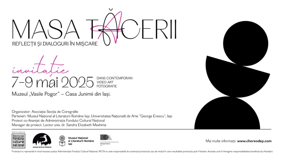 Masa Tăcerii, un proiect despre dans contemporan, artă vizuală, dialoguri despre creație, imagine și identitate, la Muzeul „Vasile Pogor” din Iași