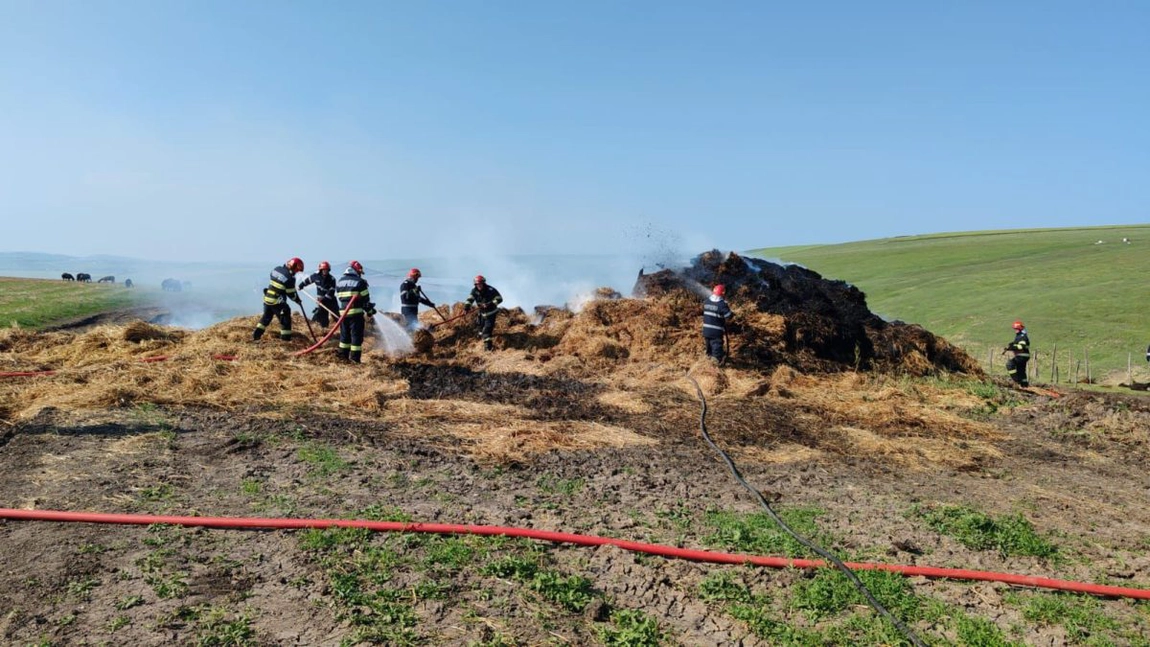 Incendiu în localitatea Boureni, comuna Balș. Pompierii intervin
