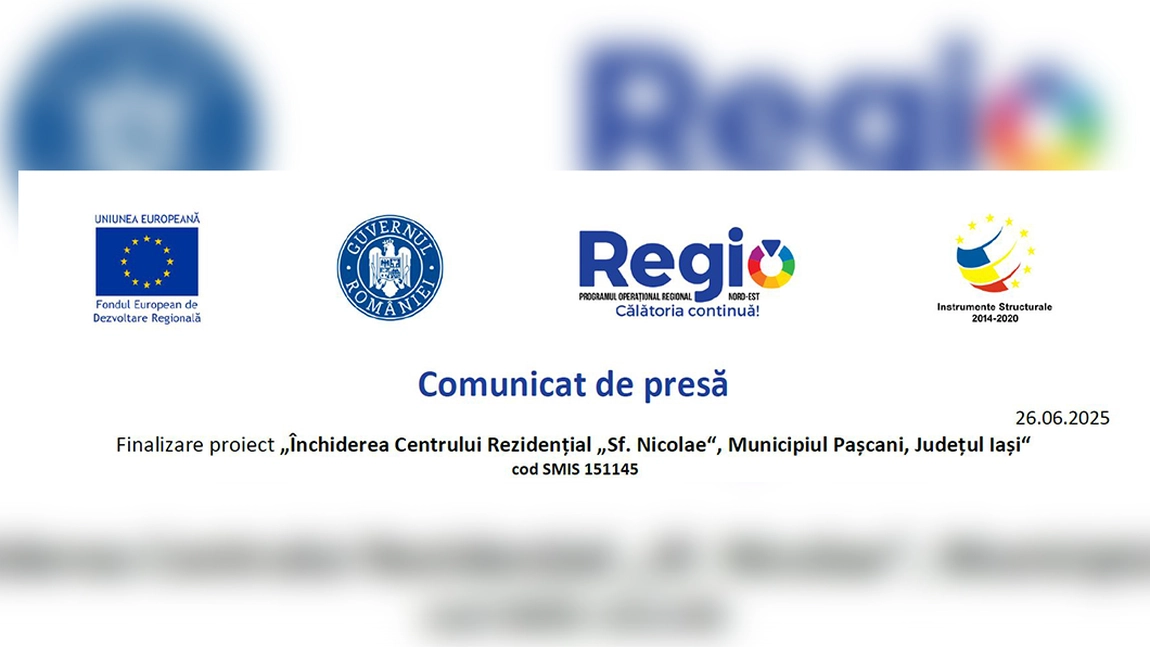 Concluzia proiectului Închiderea Centrului Rezidențial Sf. Nicolae, Pașcani, Iași, cod SMIS 151145 - Detalii și Implicații.