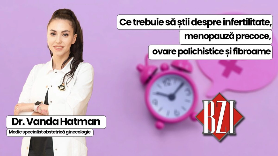 LIVE VIDEO - Dr. Vanda Hatman, invitată la BZI LIVE, va discuta despre ovare polichistice, fibroame uterine, infertilitate și menopauză precoce