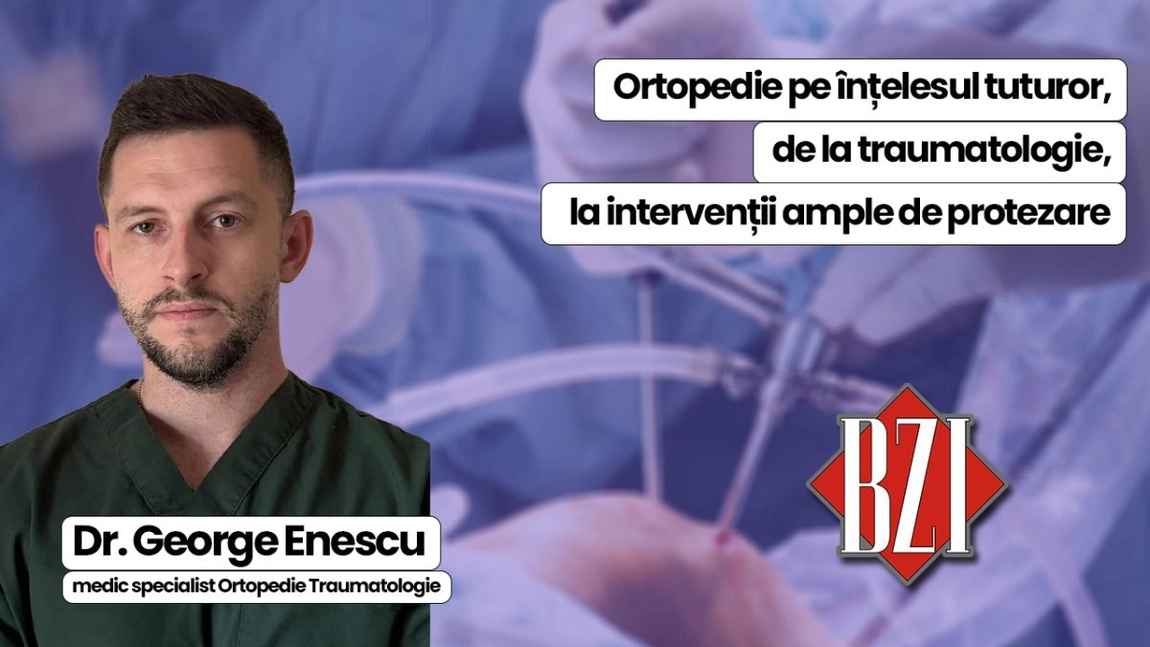 LIVE VIDEO - Emisiunea de sănătate BZI LIVE, cu dr. George Enescu, medic specialist ortopedie-traumatologie unde vom discuta despre afecțiunile și intervențiile chirurgicale ortopedice