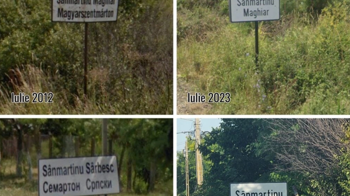 Controversă în Banat! Plăcuțele bilingve au fost înlocuite cu unele doar în limba română, iar comunitățile locale reacționează