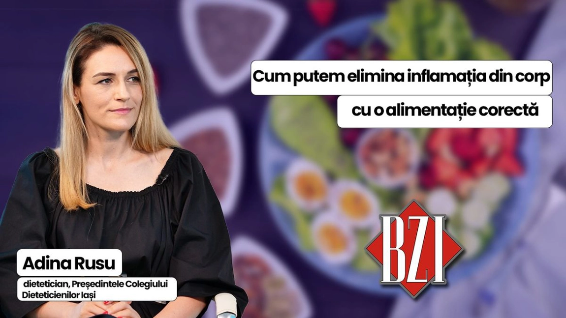LIVE VIDEO - Ce alimente ne provoacă inflamații în corp? Află cum ar trebui să arate masa ta zilnică de la dieteticianul Adina Rusu, președinta Colegiului Dieteticienilor Iași