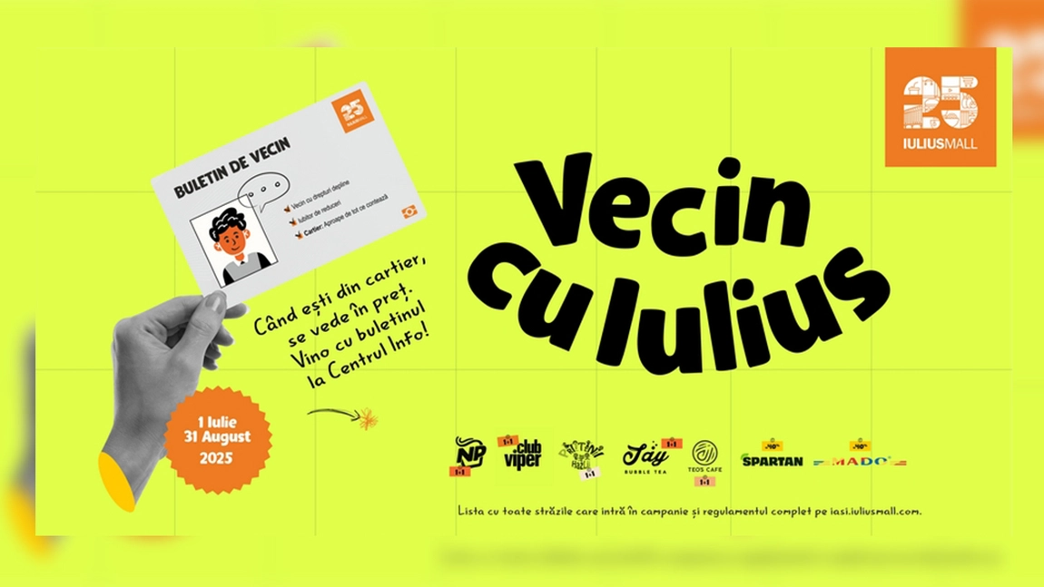 Locuiești în zona Iulius Mall Iași? Profită de campania „Vecin cu Iulius” și bucură-te de reduceri și oferte speciale la brandurile din mall!