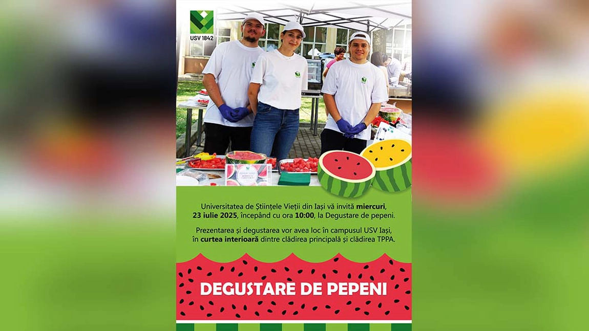 Universitatea de Științele Vieții „Ion Ionescu de la Brad” Iași organizează degustare de pepeni cu soiuri locale și sustenabile