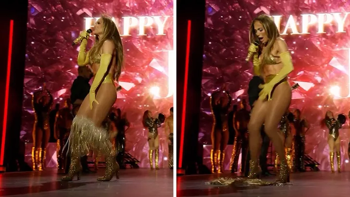 Jennifer Lopez, surprinsă pe scenă doar în lenjerie! Ce a făcut când i-a căzut fusta în mijlocul concertului