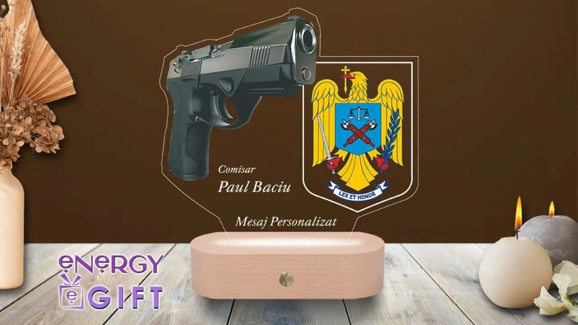 Respect pentru uniformă, luminat cu stil: Lampa LED 3D personalizată – Poliție