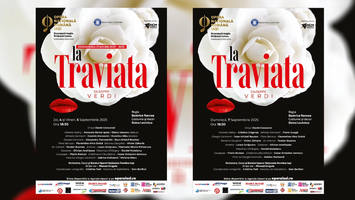 Strălucire și emoție la început de stagiune! Opera din Iași deschide sezonul cu „La Traviata” de Verdi