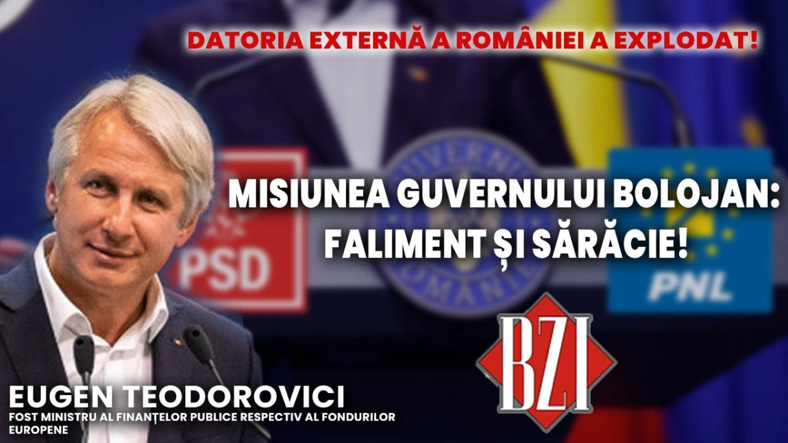 LIVE VIDEO - Emisiune BZI LIVE cu invitatul permanent Eugen Teodorovici, fost ministru al Finanțelor publice respectiv Fondurilor europene