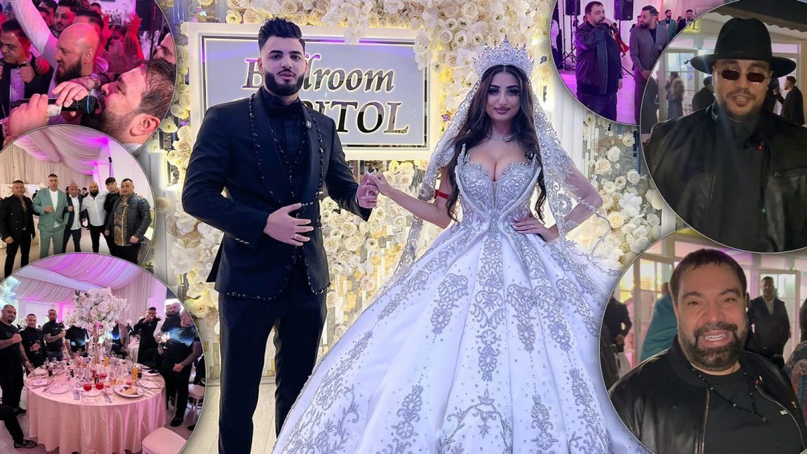 Nuntă spectaculoasă în lumea interlopă din Iași: Walter „Boxierul” și Vanessa s-au căsătorit. Sute de persoane invitate, limuzine, maneliști celebri și patru perechi de nași. Iată imaginile