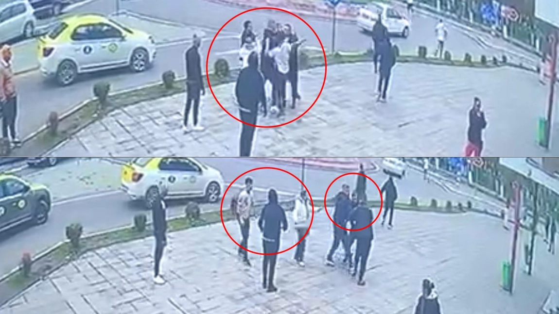 Imagini de pe camerele de supraveghere! Bătaie cu săbii în stradă, la Iași. Un scandal, izbucnit la un cazinou, a degenerat într-o reglare de conturi