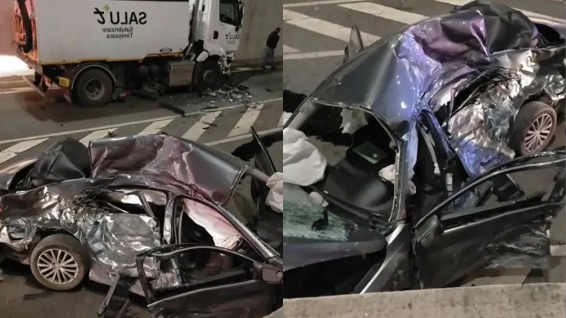 Accident mortal în Pasajul Michelangelo! Un tânăr de 21 de ani a murit după ce s-a ciocnit cu o mașină de gunoi