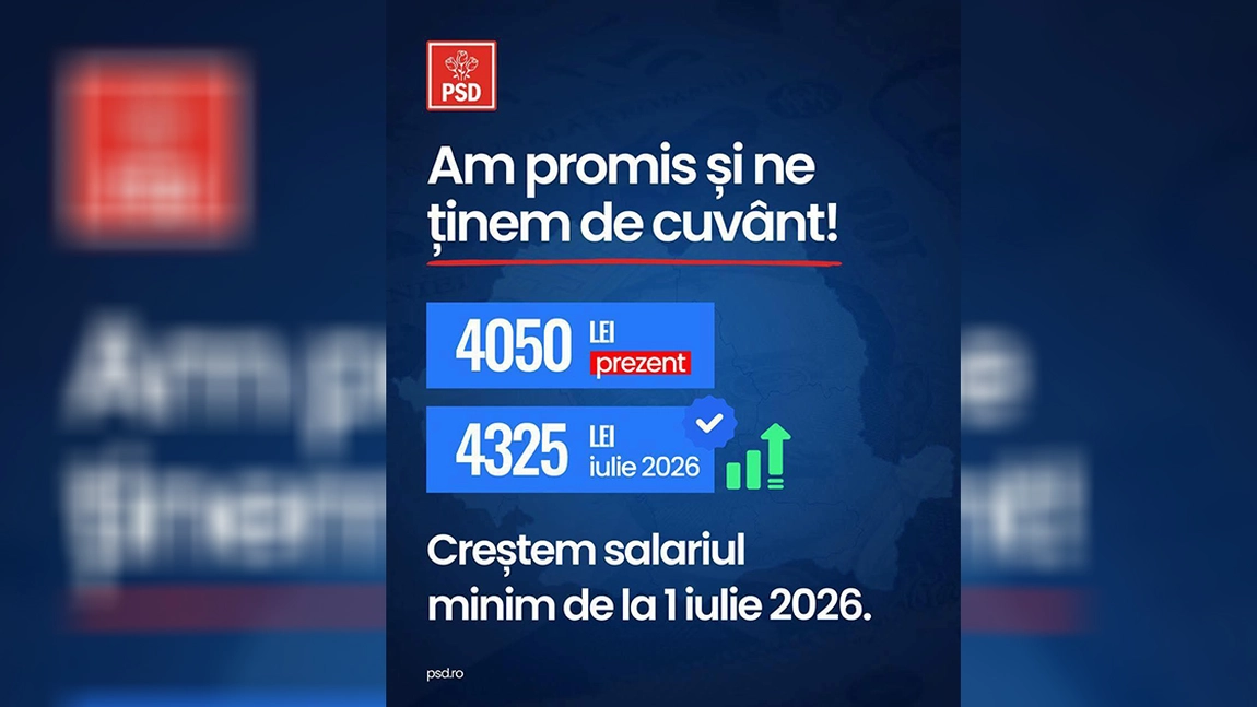 PSD se laudă că salariul minim brut o să crească de la 4050 la 4325! În realitate, creșterea e de aproximativ 25 de lei net