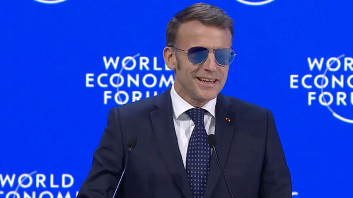 Cât costă ochelarii de soare purtați de președintele francez, Emmanuel Macron, la Davos? Ce a pățit liderul din Hexagon