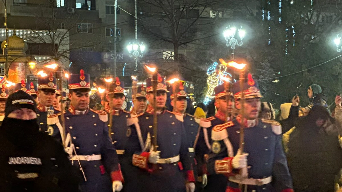 Retragerea cu torțe, moment solemn la Iași de 24 ianuarie