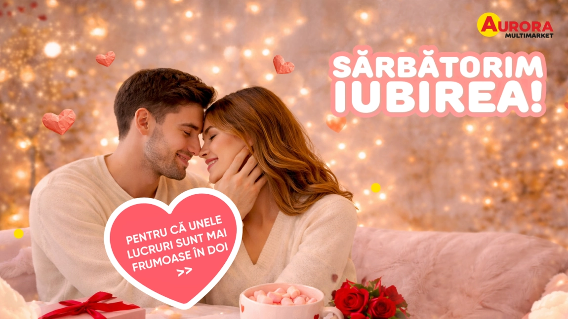 Cadouri de Ziua Îndrăgostiților cu reduceri de până la 70% la Aurora Multimarket