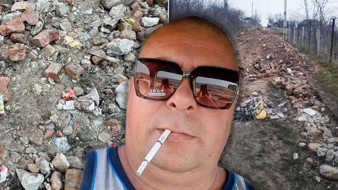 Un consilier local își bate joc de întreaga comunitate! Daniel Amarandei a împrăștiat moloz pe drumurile comunei Rediu