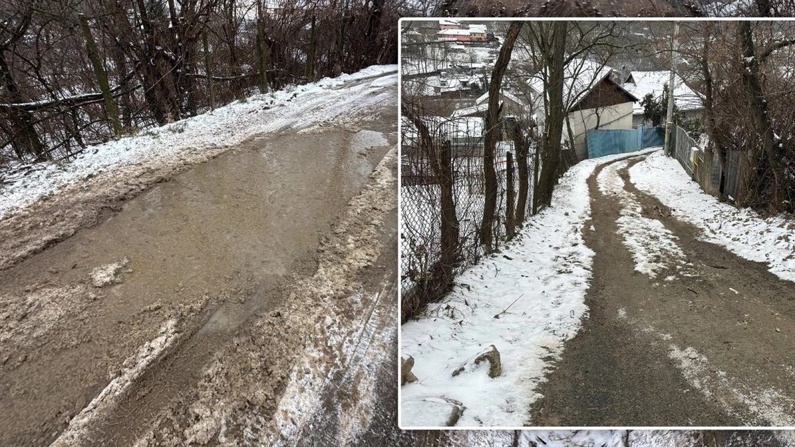 Strada Dezrobirii din Iași este impracticabilă din cauza gropilor și a zăpezii! Oamenii primarului sunt indiferenți la zecile de sesizări făcute