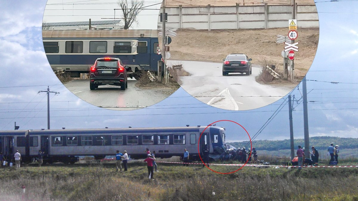 Videoclip ce dă fiori reci, din locul carnagiului! Zeci de șoferi trec calea ferată de la Antibiotice fără să se asigure vreo clipă. Acolo, 11 persoane au murit într-un autoturism spulberat de tren