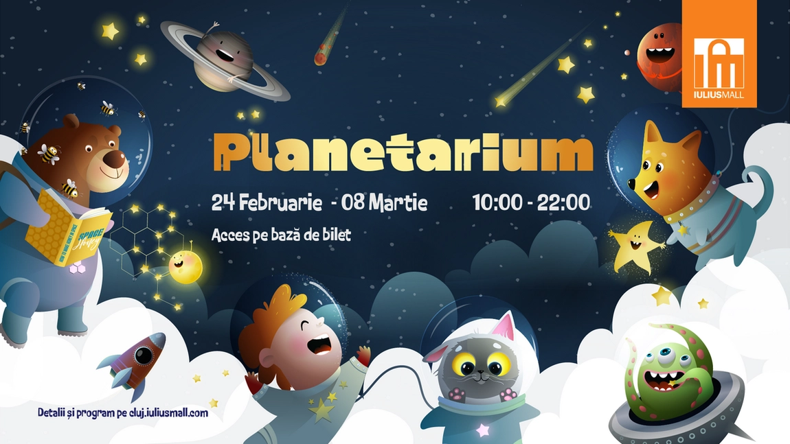 „Călării printre stele”, la Iulius Mall Cluj: Planetariul revine cu proiecții speciale pentru întreaga familie