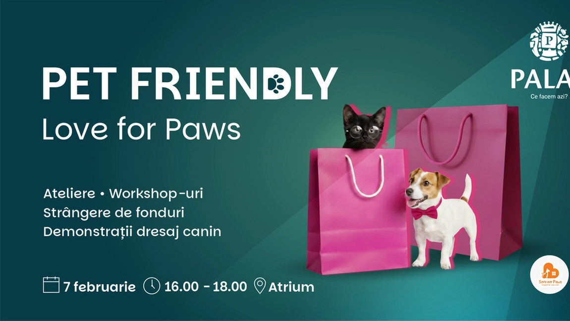 Palas și Palas Campus au devenit pet friendly. Un eveniment special, cu demonstrații canine și ateliere educative, în acest weekend   