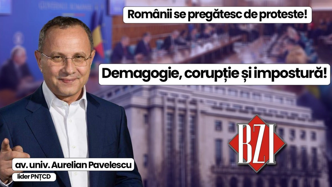 Studio-Politic BZI LIVE alături de av. univ. Aurelian Pavelescu, lider PNȚCD! Toate subiectele momentului vor fi dezbătute