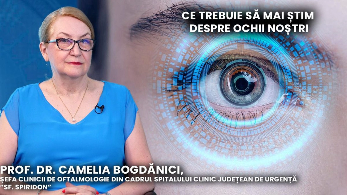 Sănătatea ochilor în era ecranelor, un subiect discutat la emisiunea de sănătate BZI LIVE, împreună cu prof. dr. Camelia Bogdănici, medic primar oftalmolog și șefa Secției de Oftalmologie din cadrul Spitalului Clinic de Urgență „Sfântul Spiridon” din Iași