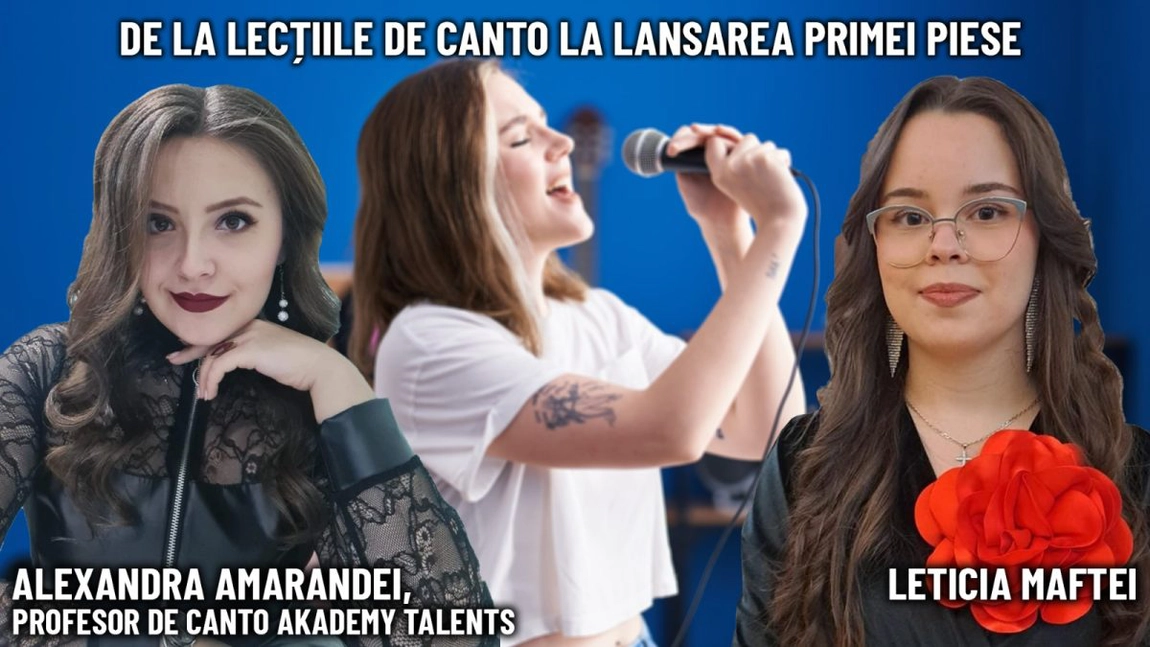 De la lecțiile de canto la lansarea primei piese! O ediție BZI LIVE despre pasiune și dedicare cu Alexandra Amarandei, profesor de canto Akademy Talents, și Leticia Maftei, eleva sa