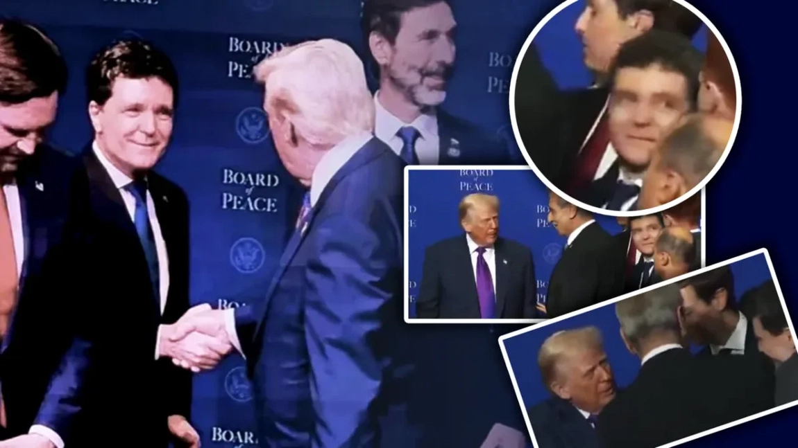 Moment stânjenitor la Consiliul pentru Pace: Nicușor Dan, oprit de un bodyguard al lui Donald Trump