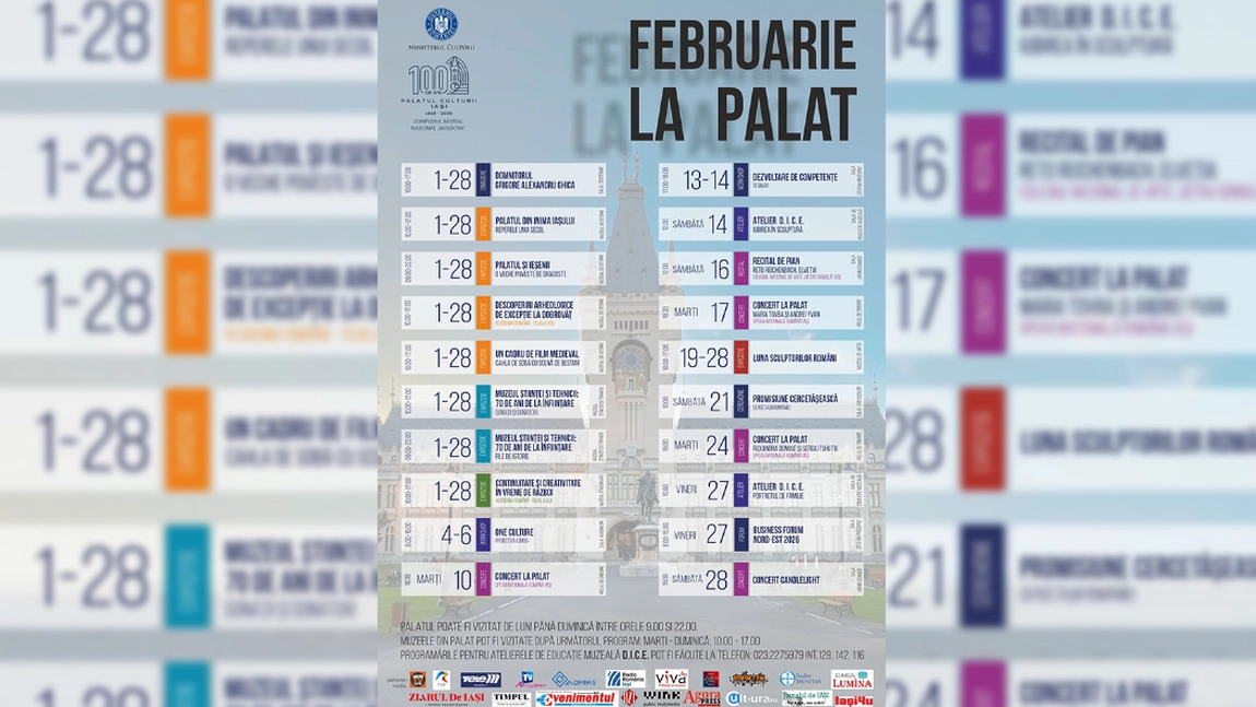 Val de evenimente culturale la Palatul Culturii din Iași! Ce poți vizita în luna februarie