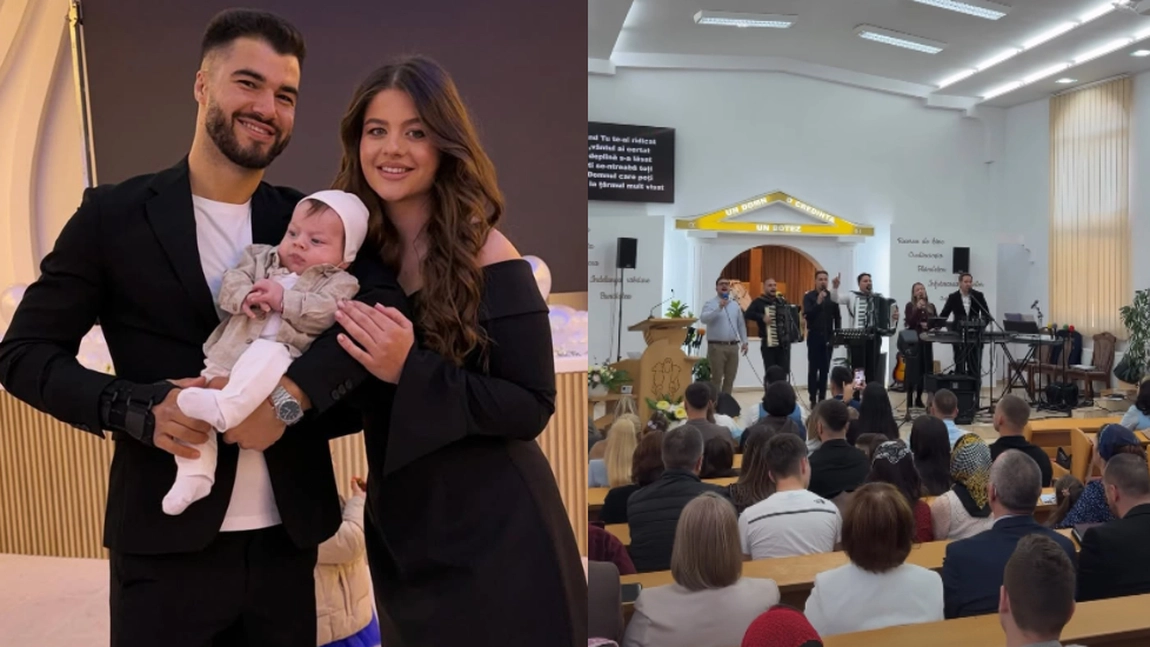Micuțul David, fiul lui Iancu Sterp și al Denisei Coțolan, a primit binecuvântarea într-o ceremonie specială, diferită de tradiția ortodoxă