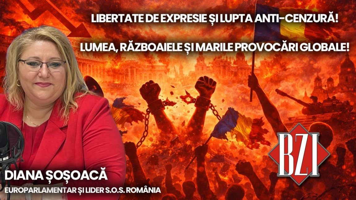 Super-ediție BZI LIVE alături de liderul Diana Șoșoacă, președinte Partidul S.O.S. România și europarlamentar român neafiliat în Parlamentul European. Lupta pentru libertatea ce expresie și anti-cenzură!