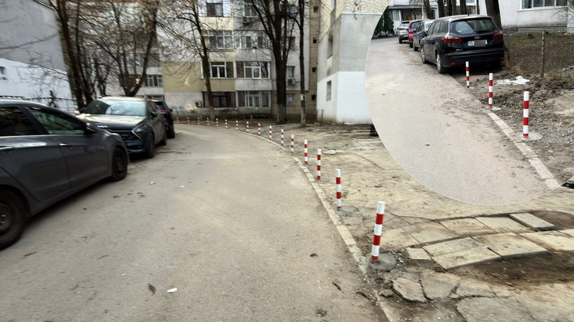 Scandal pe o stradă din Tătărași după ce Primăria Iași a montat stâlpi de delimitare! Șoferii au răbufnit după ce au rămas fără locuri de parcare și cale de acces