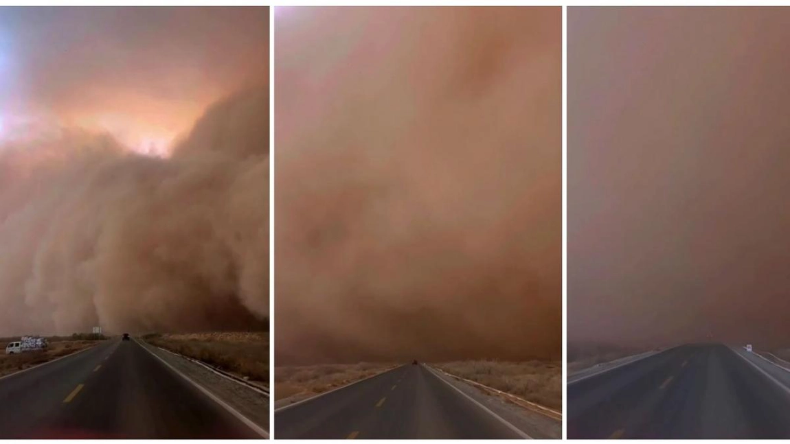 Furtună de nisip în China. Aerul a devenit aproape irespirabil în Xinjiang, iar şoferii au fost nevoiţi să tragă pe dreapta maşinile