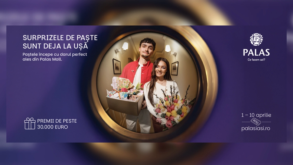 Surprizele de Paște sunt deja la Palas: cumpărăturile de sărbători îți aduc premii instant și cadouri de la Dyson, iar Labirintul Iepurașului îi așteaptă pe micii exploratori